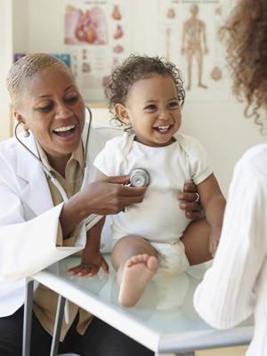 baby at the doctor's office