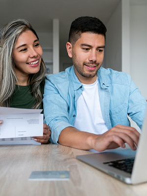 couple looking at their computer