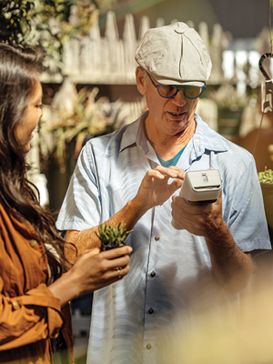 man using a card payment machine