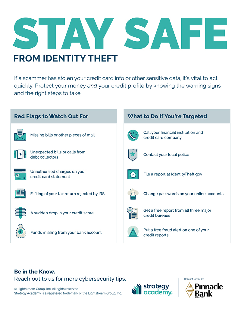 stay safe from identity theft infographic